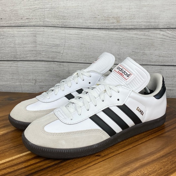 NEW adidas Samba Classic White Dark Gum Sole Indoor Soccer Shoe 772109 Men’s 11 - Picture 2 of 12